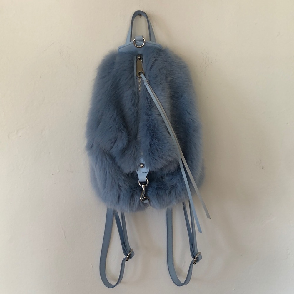 Blue Faux Fur Rebecca Minkoff Backpack